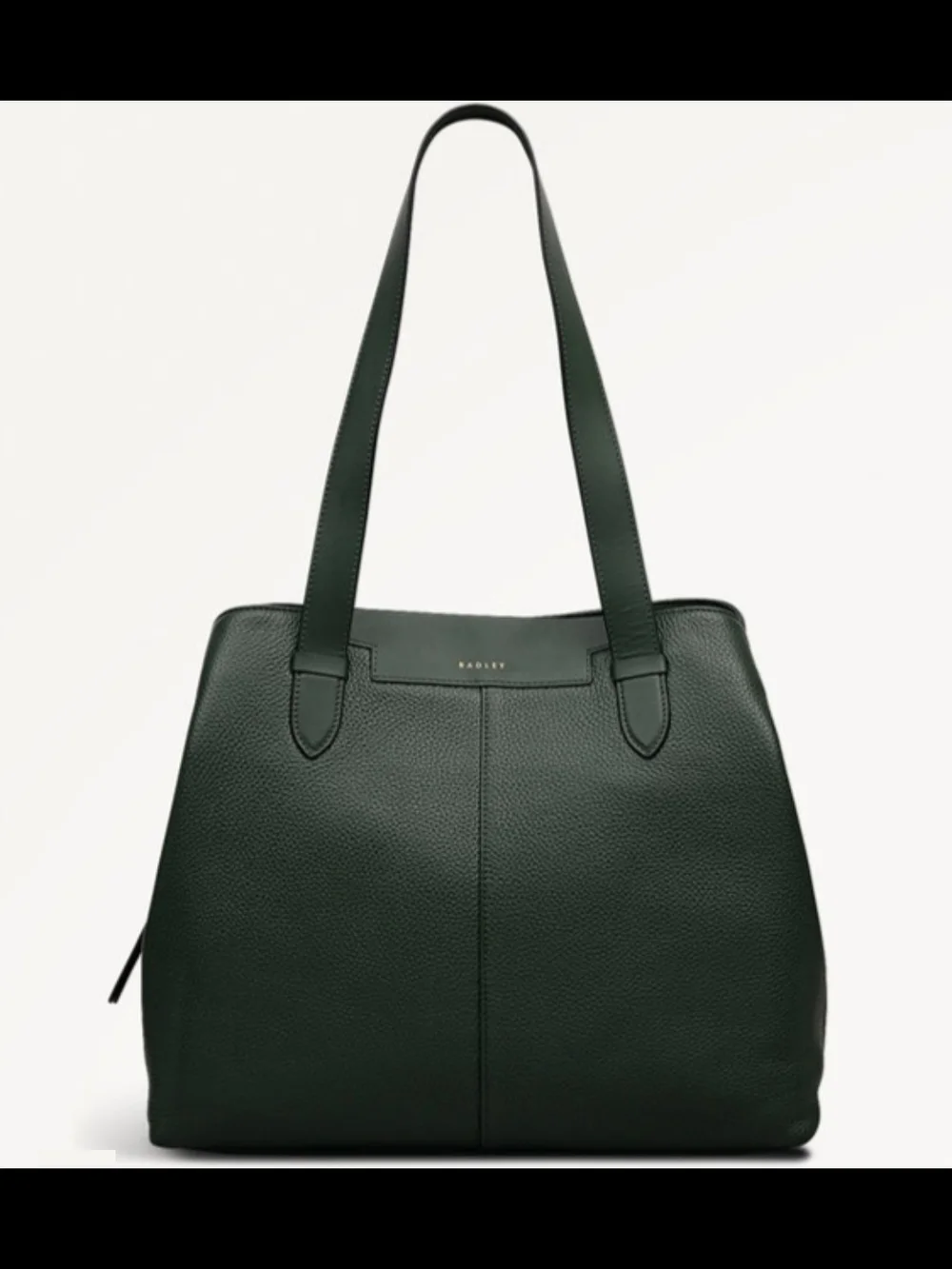 Dark Green Leather Tote Bag